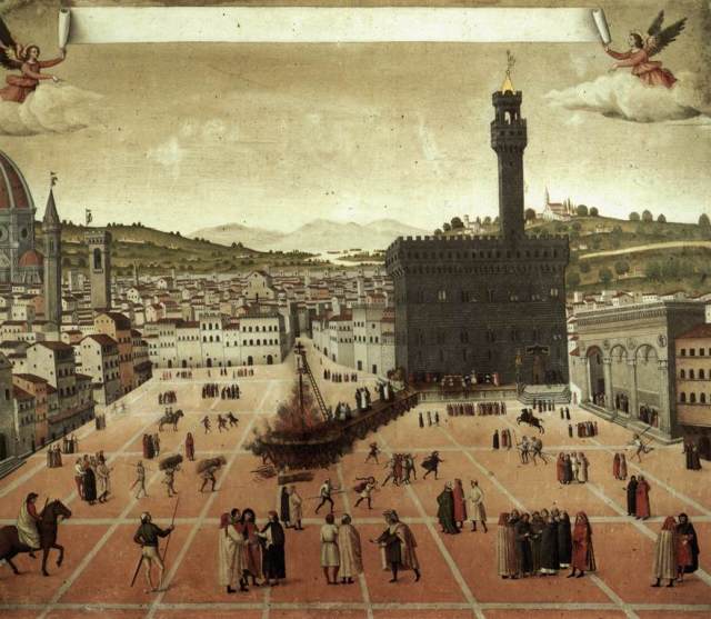 Execution of Savonarola in Piazza della Signoria, Museo di San Marco, Florence, 1498